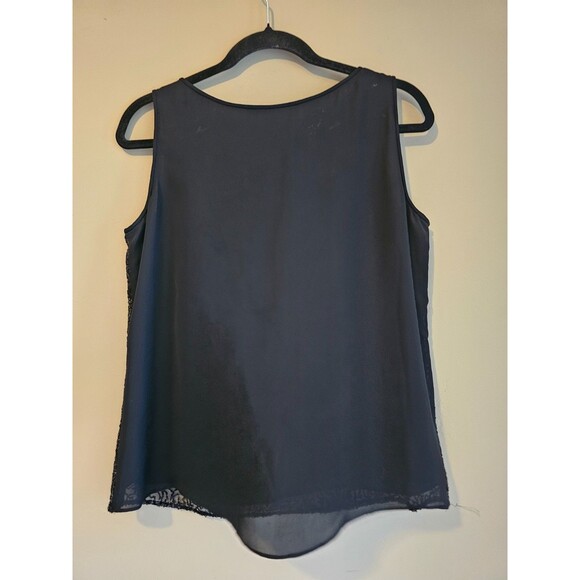 Anne Klein Suit Size 8 black Sequin Tank Top with scoop neck - Picture 2 of 4